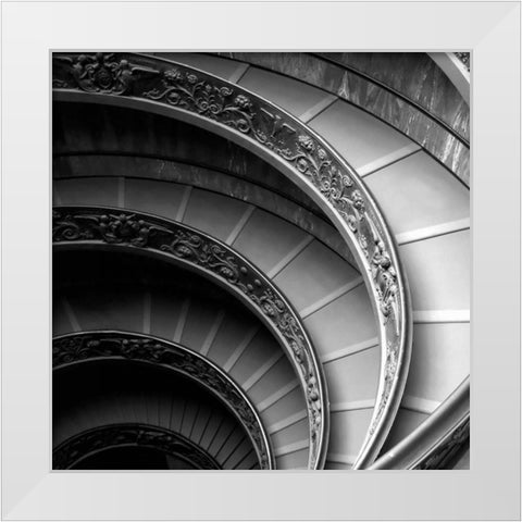 Spiral Staircase No. 1 White Modern Wood Framed Art Print by PhotoINC Studio