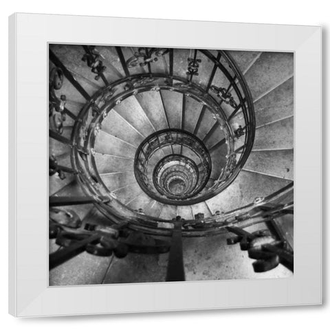Spiral Staircase No. 2 White Modern Wood Framed Art Print by PhotoINC Studio
