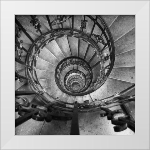 Spiral Staircase No. 2 White Modern Wood Framed Art Print by PhotoINC Studio