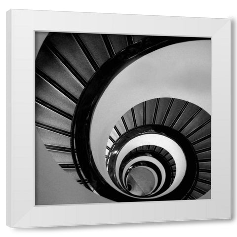 Spiral Staircase No. 3 White Modern Wood Framed Art Print by PhotoINC Studio