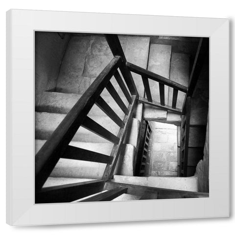 Spiral Staircase No. 7 White Modern Wood Framed Art Print by PhotoINC Studio