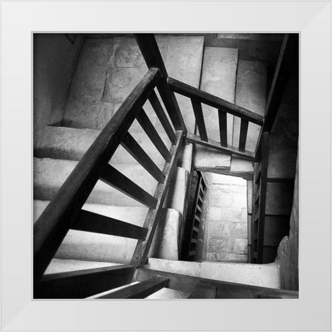 Spiral Staircase No. 7 White Modern Wood Framed Art Print by PhotoINC Studio