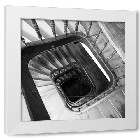 Spiral Staircase No. 8 White Modern Wood Framed Art Print by PhotoINC Studio