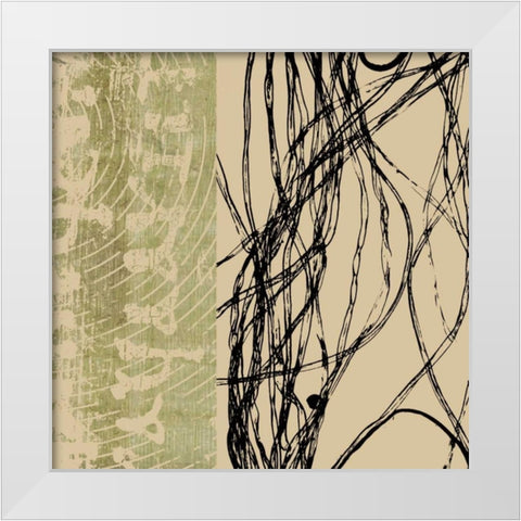 Fibers 2 White Modern Wood Framed Art Print by GraphINC