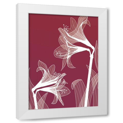 X-ray Flowers White Modern Wood Framed Art Print by GraphINC