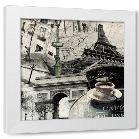 Paris White Modern Wood Framed Art Print by GraphINC