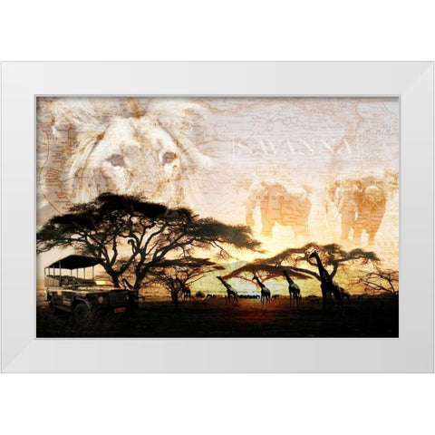 Savanna White Modern Wood Framed Art Print by GraphINC