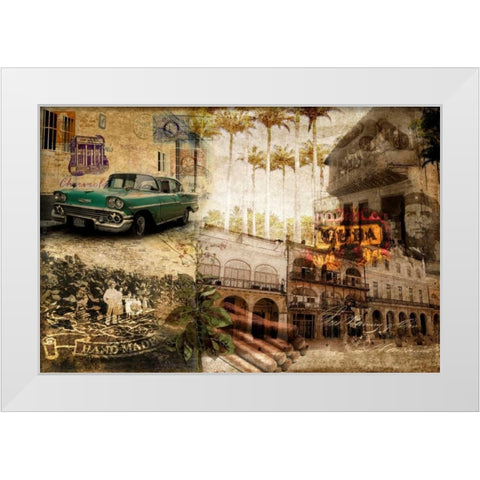 Cuba White Modern Wood Framed Art Print by GraphINC