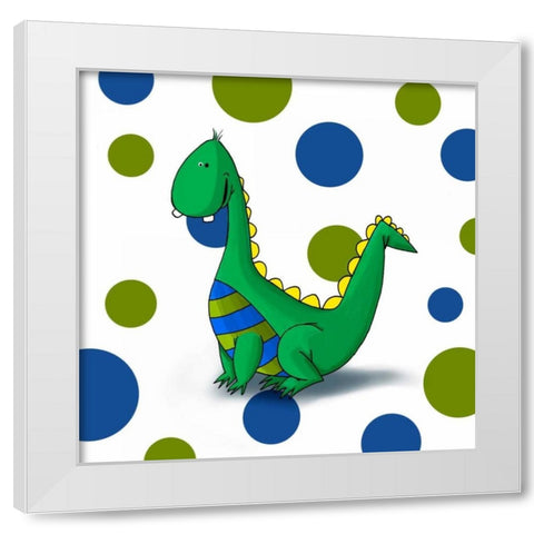 Dragon White Modern Wood Framed Art Print by GraphINC