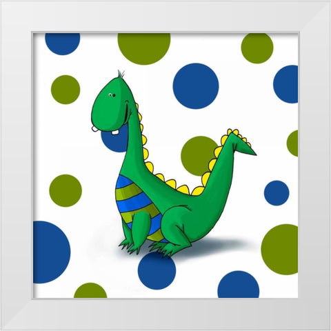 Dragon White Modern Wood Framed Art Print by GraphINC