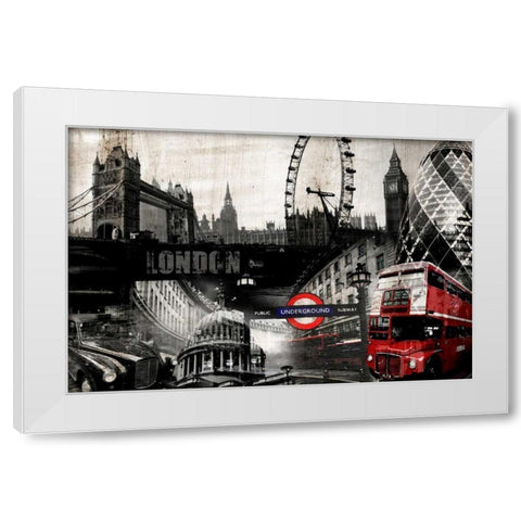 London White Modern Wood Framed Art Print by GraphINC