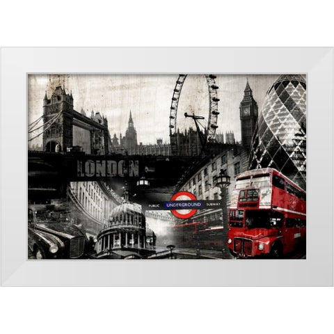 London White Modern Wood Framed Art Print by GraphINC