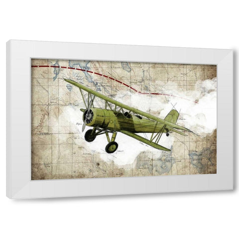Biplane 2 White Modern Wood Framed Art Print by GraphINC Studio