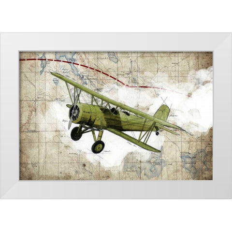 Biplane 2 White Modern Wood Framed Art Print by GraphINC Studio