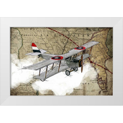 Biplane 4 White Modern Wood Framed Art Print by GraphINC Studio