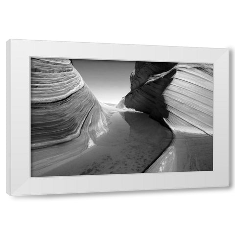 Sandstone Formation White Modern Wood Framed Art Print by PhotoINC Studio