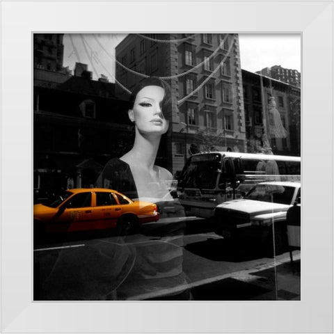 Urban Reflection White Modern Wood Framed Art Print by PhotoINC Studio