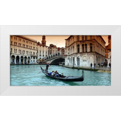 Venice White Modern Wood Framed Art Print by PhotoINC Studio