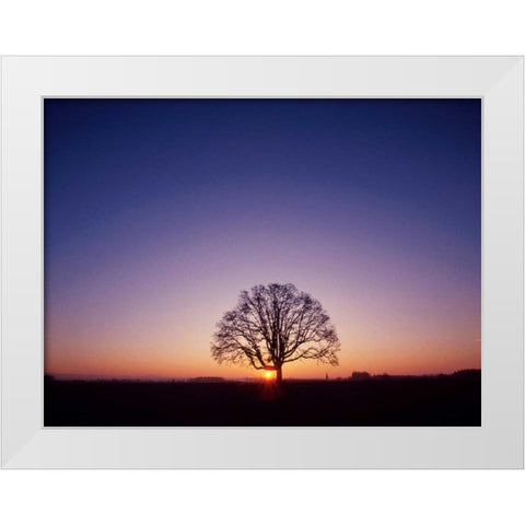 Sundown White Modern Wood Framed Art Print by PhotoINC Studio