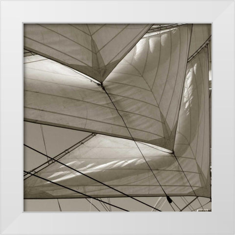 Sails White Modern Wood Framed Art Print by PhotoINC Studio