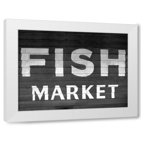 Fish Market White Modern Wood Framed Art Print by PhotoINC Studio