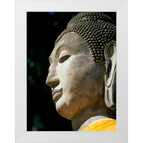 Buddha White Modern Wood Framed Art Print by PhotoINC Studio