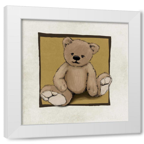 Teddy Bear White Modern Wood Framed Art Print by GraphINC