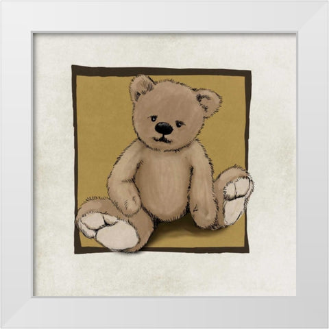 Teddy Bear White Modern Wood Framed Art Print by GraphINC