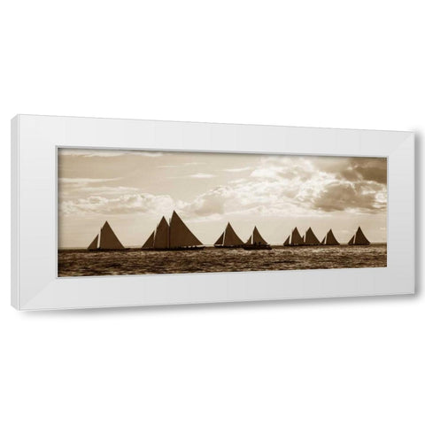 Sailboats White Modern Wood Framed Art Print by GraphINC