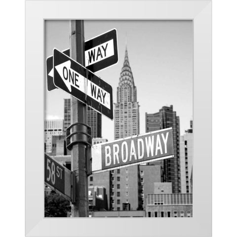 Broadway White Modern Wood Framed Art Print by PhotoINC Studio