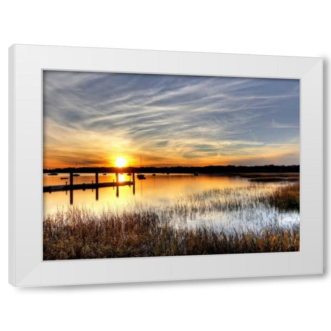 The Fjord White Modern Wood Framed Art Print by PhotoINC Studio