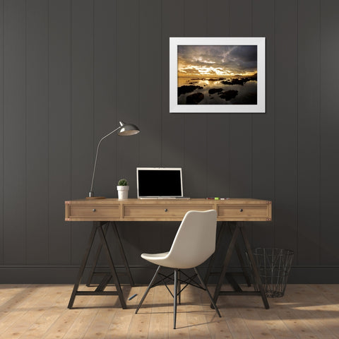 Beach White Modern Wood Framed Art Print by PhotoINC Studio