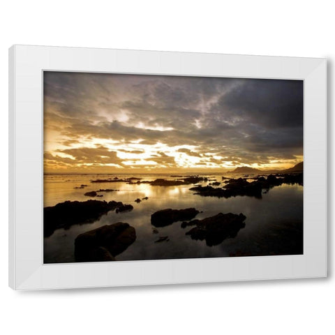 Beach White Modern Wood Framed Art Print by PhotoINC Studio