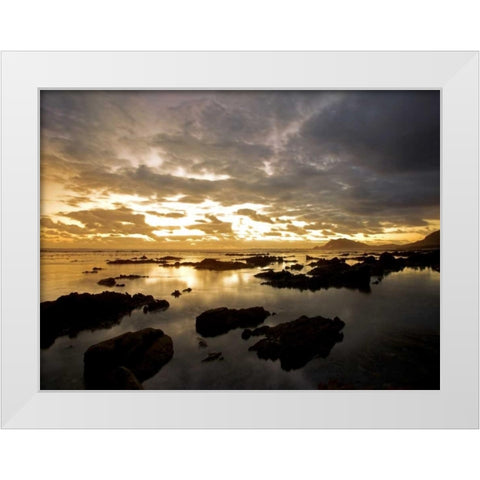 Beach White Modern Wood Framed Art Print by PhotoINC Studio