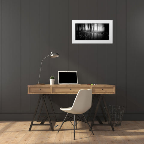 Woods White Modern Wood Framed Art Print by PhotoINC Studio
