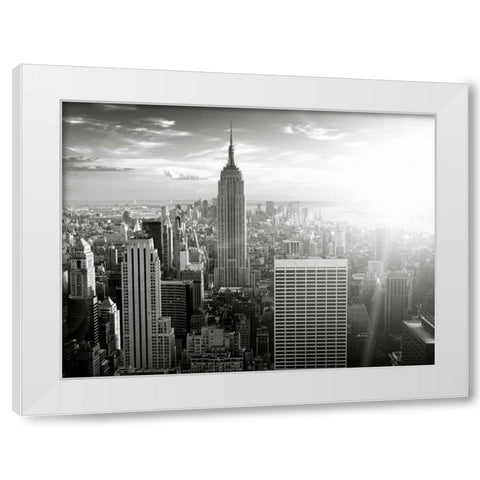 New York White Modern Wood Framed Art Print by PhotoINC Studio