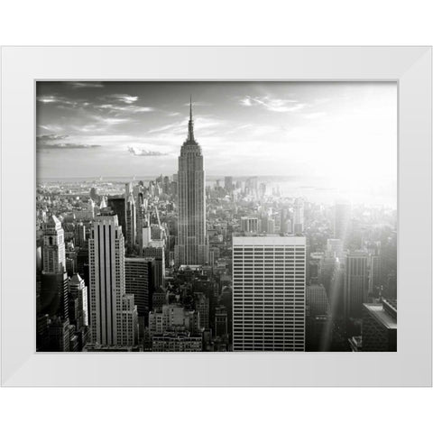 New York White Modern Wood Framed Art Print by PhotoINC Studio