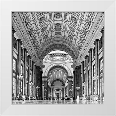 Church White Modern Wood Framed Art Print by PhotoINC Studio