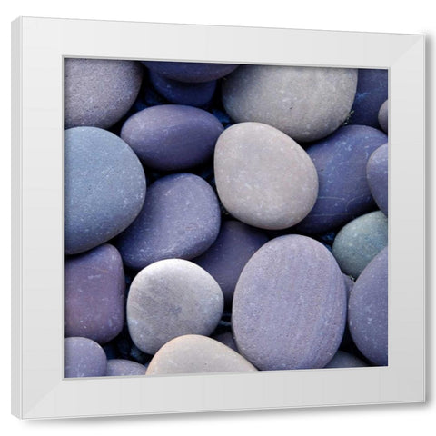 Purple Pebbles White Modern Wood Framed Art Print by PhotoINC Studio