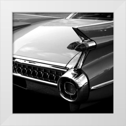 Vintage Car White Modern Wood Framed Art Print by PhotoINC Studio
