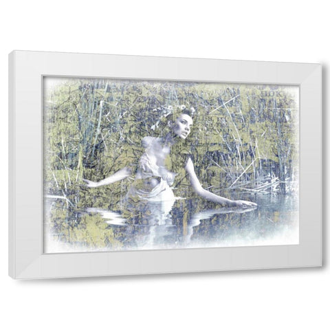 Swan Lake White Modern Wood Framed Art Print by GraphINC