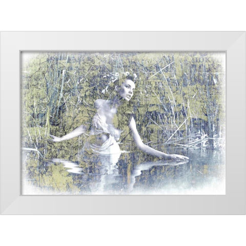 Swan Lake White Modern Wood Framed Art Print by GraphINC