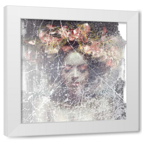 Flower Crown White Modern Wood Framed Art Print by GraphINC