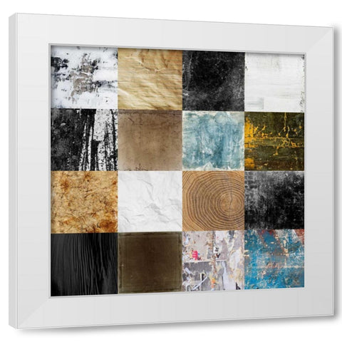 Tiles Decor Blue Notes 2 White Modern Wood Framed Art Print by GraphINC