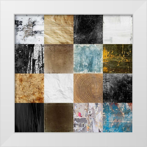 Tiles Decor Blue Notes 2 White Modern Wood Framed Art Print by GraphINC