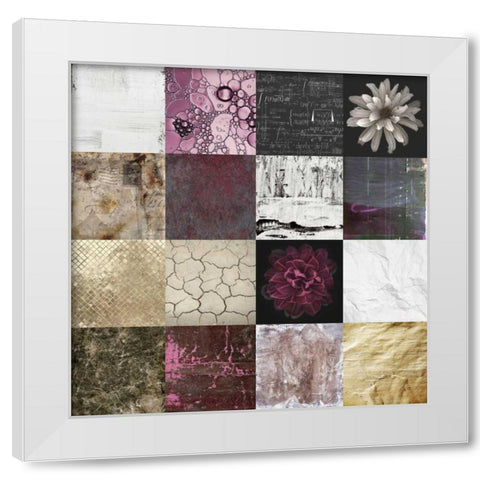 Tiles Decor Purple Notes White Modern Wood Framed Art Print by GraphINC