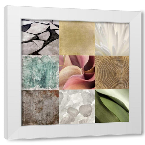 Tiles Decor Ice White White Modern Wood Framed Art Print by GraphINC