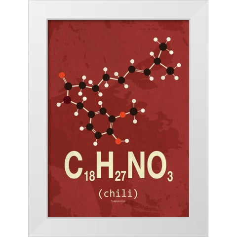 Molecule Chili White Modern Wood Framed Art Print by TypeLike