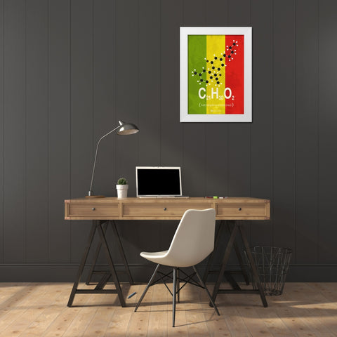 Molecule THC White Modern Wood Framed Art Print by TypeLike