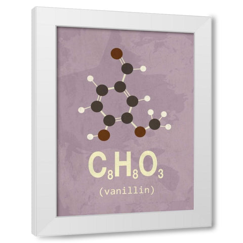 Molecule Vanilin White Modern Wood Framed Art Print by TypeLike